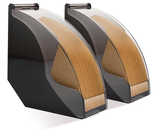 MUXHEL 2 Stück Kaffeefilterhalter mit staubdichter Acryl Abdeckung, Aufbewahrungsbox Schwarz für Kaffeefilter, Kaffeefilterbox für Kegelkaffeefilter, Speicherkapazität von 100 Stück Papierfilter