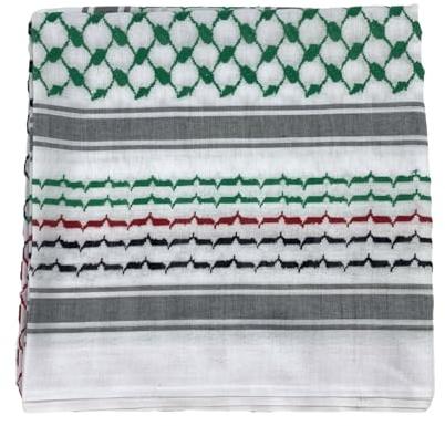 KieTeiiK Shemagh Schals Für Herren Keffiyeh Quadratischer Schal Geometrischer Jacquard Arabisches Kopftuch Multifunktionales Bandana Schal Wickelkopfbedeckung Baumwollschal