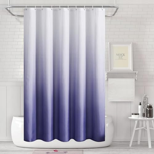 LUKDUNG Polyester Duschvorhang 180x200cm Textil, Anti-schimmel Wasserdicht in Badezimmer, Waschbar Duschvorhang, Vorhang für Badewanne Dusche Wasserdicht Waschbar mit 12 Duschvorhangringe
