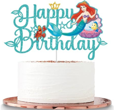 Mermaids Cake Toppers for Girls Birthday Decorations - Mermaid Cartoon Themed Party Toppers