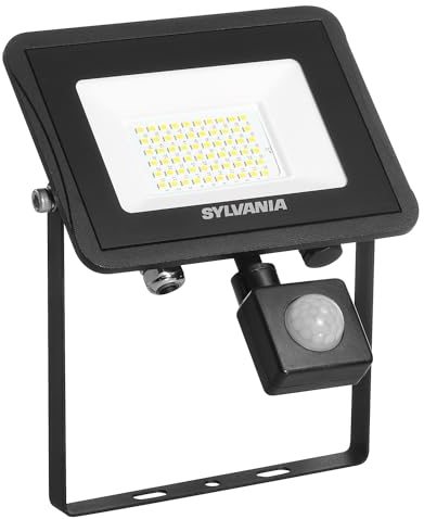 SYLVANIA LED Strahler mit Bewegungsmelder 43W | Aussenbereich | IP65 Wasserdicht | 5000 Lumen | 4000K Neutralweiß | Fluter, Gartenstrahler
