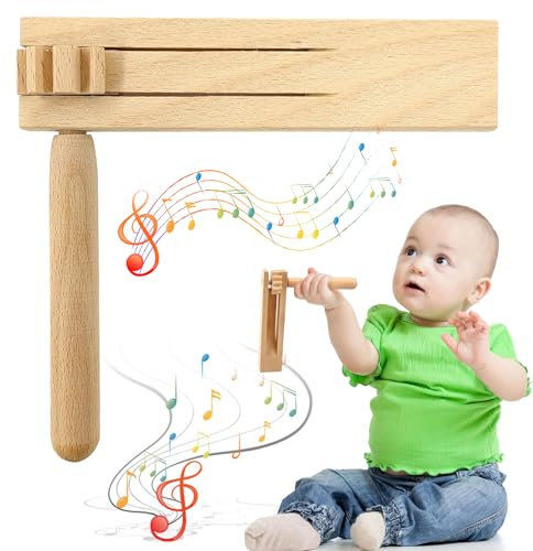 Crecelle en Bois, Jouets à Cliquet Manuels pour Enfants, Crecelle Enfant, Instruments de Musique Enfant, Créateur de Bruit à Cliquet en Bois, Bon pour Les Parties de Jeux