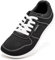 HOBIBEAR Zapatillas de Lona Unisex Zapatos Descalzos Anchos para Hombre Zapatillas de Moda para Mujer Zapatos Casuales clásicos Suela Zero Drop (Negro Blanco EU 43)