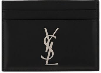 Saint Laurent CASSANDRE Kartenetui für Herren in Glattleder, Schwarz