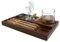 Zigarren Aschenbecher, hölzerne Zigarren Aschenbecher mit Zigarrenschneider, Zigarrenhalter & Whiskey Ständer-3 Zigarrenschlitze, schweres Zigarren-Zubehör für Zuhause, Büro und draußen