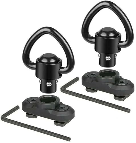 VZU 2 Stück QD Sling Swivel Adapter für MLOK Schiene Quick Release Sling Mount Jagd Airsoft Zubehör Robust 360° Rotation