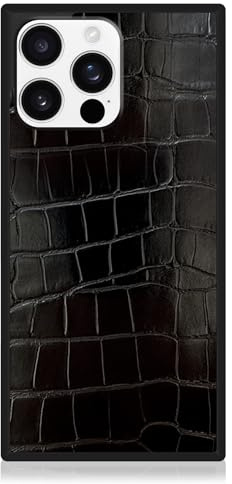 FLAUNT Official Square Protective Case - Compatible with iPhone 16 Pro Max - Compatible with MagSafe & Wireless Charging - Drop-Tested & Shockproof - (Black Crocodile)