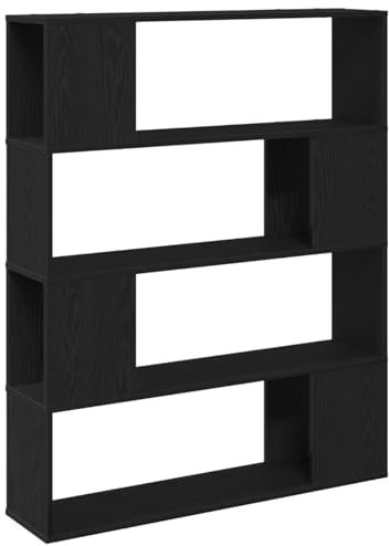 vidaXL Bücherregal Schwarz Eiche 100x24x124 cm Holzwerkstoff