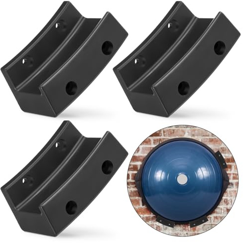 Beeveer Wall Mount Exercise Ball Storage Bracket Yoga Ball Holder Balance Trainer Storage Holder for Home Gym Studios