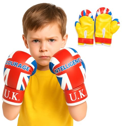 Toyana Kids Boxing Gloves and Pad Set, Adjustable Fit Junior Mitts Training Boxing Gloves for Sparring Punch Bag, Kickboxing, Muay Thai Practice, Punching Workout Fitness Sports Gift for Boys Girls