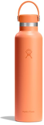 Hydro Flask Water Bottle - Insulated Stainless Steel - Non Spill, Leakproof in 24 Oz Nectar Orange