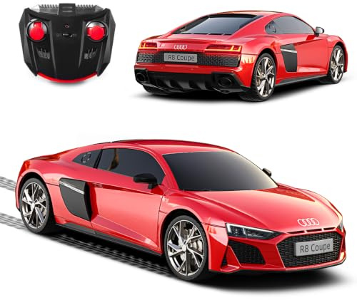Kool Speed Ferngesteuertes Auto 1:24 Audi R8 Coupe Offiziell Lizenziertes RC Autos für Jungen Geburtstagsgeschenke - Rot