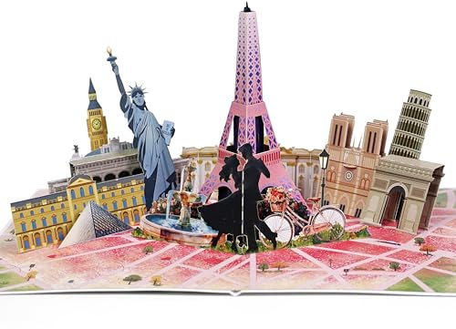 CUTPOPUP Immer bei dir 3D Karte Liebe, Valentinskarte, Hochzeitskarte, Karte Hochzeitstag, Geburtstagskarte Frau für Ehemann, Ehefrau, Sie, Ihn, Paar, Muttertagskarte (Eiffel) US8-LO202DE