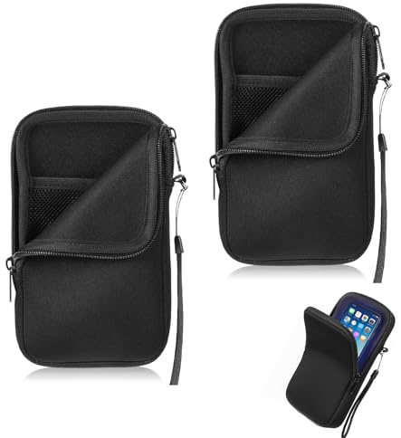 Qnvyw 2 Stück Handy Tasche, wasserdichte Smartphone Tasche, Mit Halsgurt & Reißverschluss, Vielseitiges Geschenk für Modelle bis 6,5 Zoll