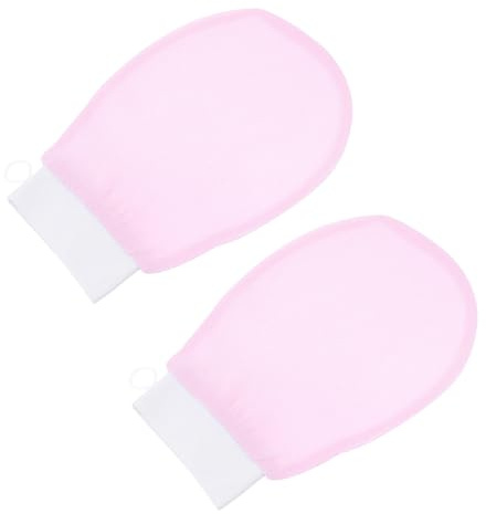 Peeling Handschuh für Körper, Weihnachten Party, Rosa, 1 Paar | Pflanzenfasern, Sanfte Hautreinigung, Rutschfeste Oberfläche, für Reise und Gym Duschen, Weich Hautfreundlich
