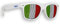 Promo Trade 1 x Fanbrille Italien - Italia - Italy – Sonnenbrille – Brille Italia – Weiß - Fan Artikel