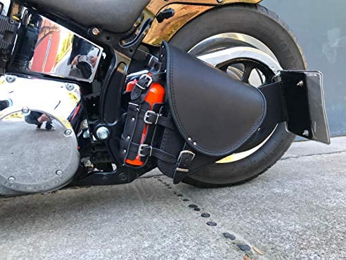ORLETANOS Diablo schwarz kompatibel mit Harley Davidson Schwingentasche Satteltasche Softail Heritage Starrahmen Bobber VN900 VN800 Tasche Motorradtasche