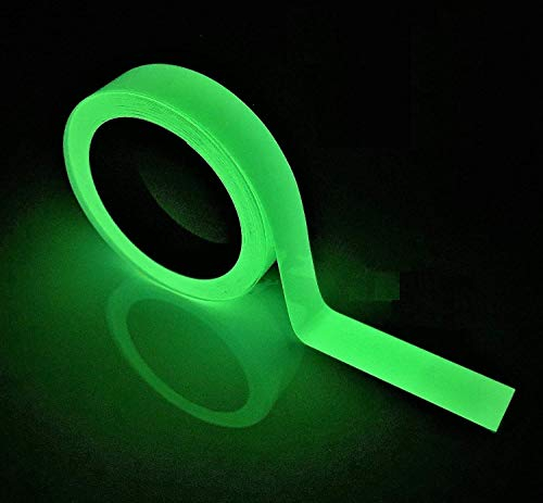 GTIWUNG Leuchtendes Band, Grünes Licht Leuchtband Aufkleber, Fluoreszierendes Klebeband, Glow in the Dark Band, Luminous Tape, Warnband,1cm*10m