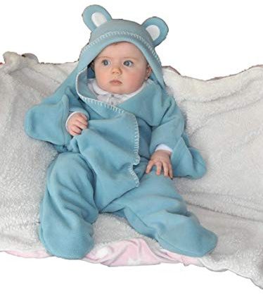 Baby Wrap blanket in Luxury Gift Box by BABY BLISS Star Wrap Fleece for Newborns Infants and Toddlers 2 – 12 Month’s Boy Girl Super Soft Great for Travel Strollers and Car Seats (Blue)