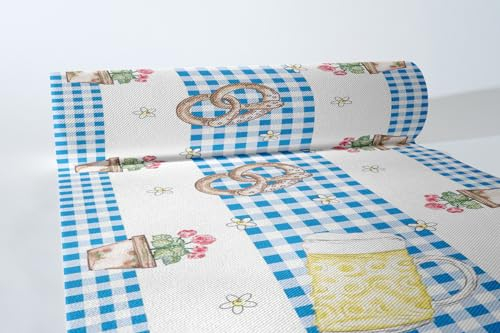 Mank GmbH Airlaid Tischläufer 40 cm x 24 m Tischdecken Rolle stoffähnlich praktische Einmal Tischdecke 1 Stück Bayern O´ Zapft is Oktoberfest Deko