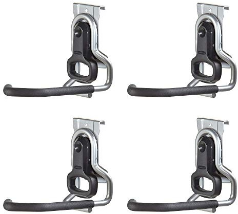 Rubbermaid Fasttrack Heavy-Duty Universal Garage Bicycle Storage Vertical Hanging Wall Hook Bike Rack for Bicycles up to 50 Pounds (4 Pack)