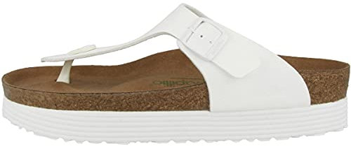 Papillio Gizeh Grooved, Damen-Sandale, Platform Weiß Veg, 41 EU
