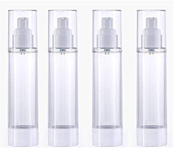 4 Pcs 30ml 50ml Plastic Airless Pump Bottle,Empty Travel Pump Bottles Container Dispenser for Lotion,Foundation,Cosmetic,Shampoo,Make-up Liquids Sample(30ml)