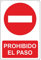 Pubblimania PROHIBIDO EL PASO - Cartel de aluminio para exterior de metal resistente de 3 mm de grosor - Cm 20x30