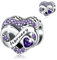 BIZK Damen Unendlichkeit Geburtsstein Charm Anhänger für Armband 925 Sterling Silber Geburtsstein Charms Beads 12 Monate Geburtstag Geschenk für Freundin Frauen (Februar)