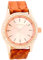 Oozoo Strass Damenuhr mit Lederband 43 MM Rosegoldfarben/Rosegoldfarben/Koralle C8007