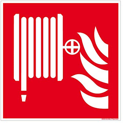 Signalétique.biz - Panneau de signalisation RIA - Robinet Incendie Armé - Adhésif - 125x125 mm