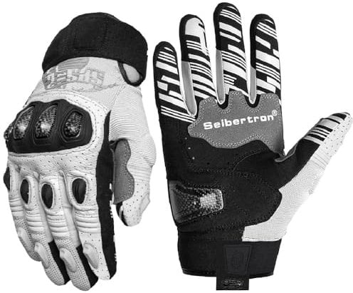 Seibertron SPS-2 Handschuhe Unisex Touchscreen Straßenrennen Motorrad MTB Sport BMX MX ATV mountainbike Fahrrad OffRoad/Dirt Fahrrad-Motocross Vollfinger Adult White XXL