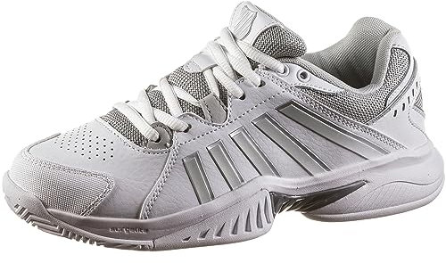 K-Swiss Damen Empfänger V Tennisschuh, White Vapor Blue Silver, 41 EU