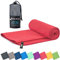 Fit-Flip Mikrofaser Handtuch - kompakte Microfaser Handtücher - ideal als Sporthandtuch, Reisehandtuch, Strandtuch - schnelltrocknend und leicht - Badetuch groß (90x180cm, Koralle)