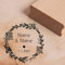 Motivstempel Rosen Vintage Kranz Hochzeit Namen + Datum Herz Stempel Hochzeitsstempel personalisiert - 48 x 47 mm