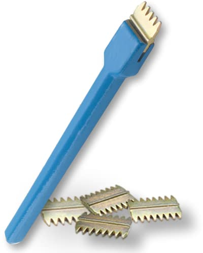 Footprint 1 Scutch Chisel and 5 Double Combs Set - 5 Double-Ended Combs Included. Essential Builders Hand Tools for a bricky/Bricklayer or Stone Mason