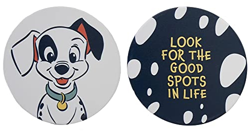 Disney 101 Dalmatiner-Set mit 2 Untersetzern aus Keramik – 101 Dalmatiner-Geschenke – Tischsets und Untersetzer