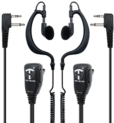 TechSide TSAU-M+ Midland 2-poliges umlaufendes Headset-Mikrofon | Funkgeräte | Kompatibel G7 pro G8 G9 pro M24 M24 Plus M48 M99 G6 XT G7 XTR ICOM Intek | Softair-Sicherheitsuhr (2 Stück)