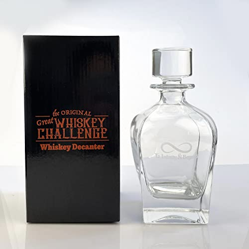 Great Whiskey Challenge 'To Infinity & Beyond' Infinity Bottle Decanter - Whiskey Bourbon Spirits Rum Vodka Glass 700ml
