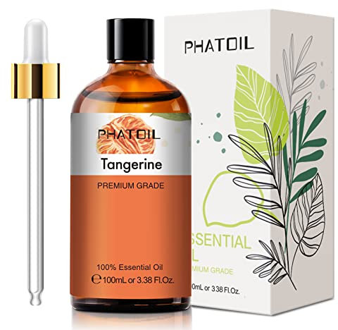 PHATOIL Huiles Essentielles Mandarine 100 ml, Pure Naturelle Huile Essentielle pour Aromathérapie, Huile de Mandarine pour Diffuseur Humidificateur Bougies