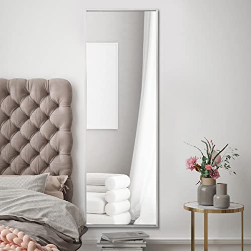 MirrorOutlet The Artus - Silver Modern Aluminium Edged Wall Leaner Mirror 47 X 16 (120CM X 40CM) Silver Mirror Glass.…
