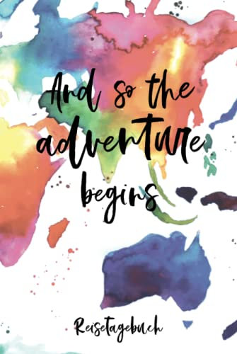 Reisetagebuch: Für alle Länder | blanko, ca. DIN A 5, 108 Seiten, Hardcover | Tolles Abschiedsgeschenk für die Weltreise, Auslandsjahr, ... zum selber schreiben | Mit Aquarell Weltkarte