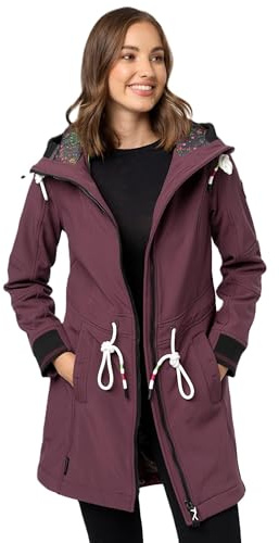 MARIKOO Damen Softshell Mantel mit Kapuze Softshelljacke B964