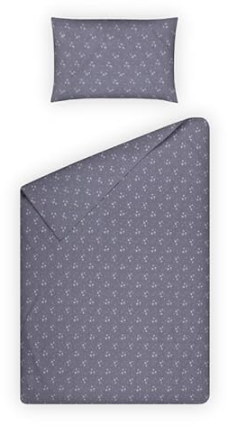 Kinder Bettwäsche 2-tlg (100x135cm / 40x60cm) Bettdecken Set, Baumwolle - Babybettwäsche mit Motiv - Sterne - Bettbezug