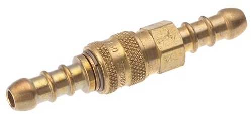 HAMILTON GAS PRODUCTS Quick Release Gas Hose Fitting - 8mm Inline | LPG Brass Fitting for Propane or Butane Gas Hose Connection
