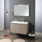 Mobile de Salle de Bains Suspendu de 90 cm avec 3 Portes en Olmo, lavabo en résine et Miroir de 90x60.