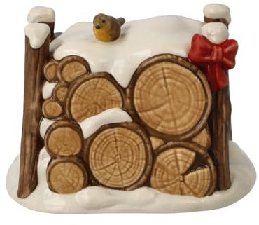 Goebel Figur Winterlicher Holzstapel - Winterwald Weihnachten