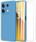 MOONESS Cover per Xiaomi Redmi Note 13 5G (6.67) Custodia,Con 2 Pellicola Vetro Temperato Morbida Sottile Liquid TPU Antiurto Anti-Scratch Case - Blu