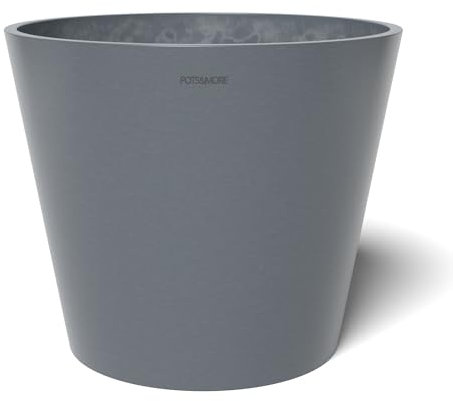 POTS&MORE Pot de Fleurs, Conico 30, diamètre : 31 cm, Forme Ronde, Couleur : Gris, Hauteur : 25,6 cm, Cache-Pot en Plastique, pour Plantes d'intérieur VP013001