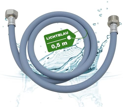LICHTBLAU Verlängerung Zulaufschlauch I 0,5m I mit METALLGEWINDE Geschirrspüler Waschmaschine Anschluss I 3/4 Zoll I Wasserzulaufschlauch universell verwendbar Hersteller unabhängig